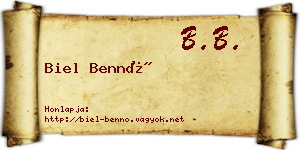 Biel Bennó névjegykártya